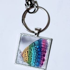 Colorful butterfly Keyring handmade new or necklace